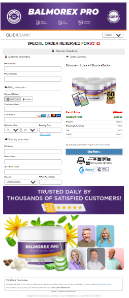 Balmorex Pro order page